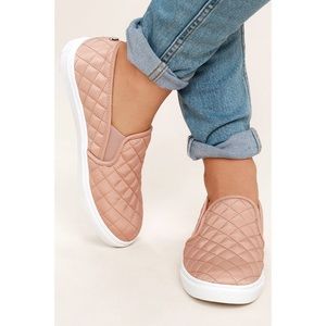 steve madden black quilted slip ons